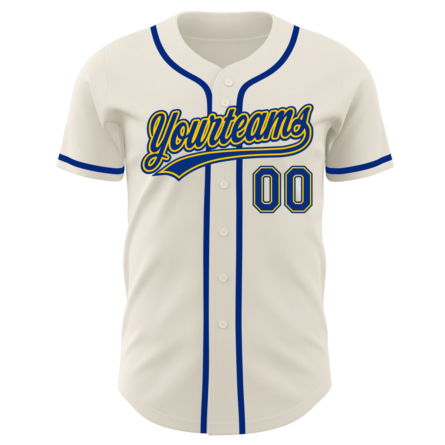 Custom Cream Royal-Gold Authentic Baseball Jersey