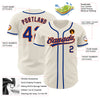 Custom Cream Royal-Orange Authentic Baseball Jersey