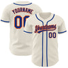 Custom Cream Royal-Orange Authentic Baseball Jersey