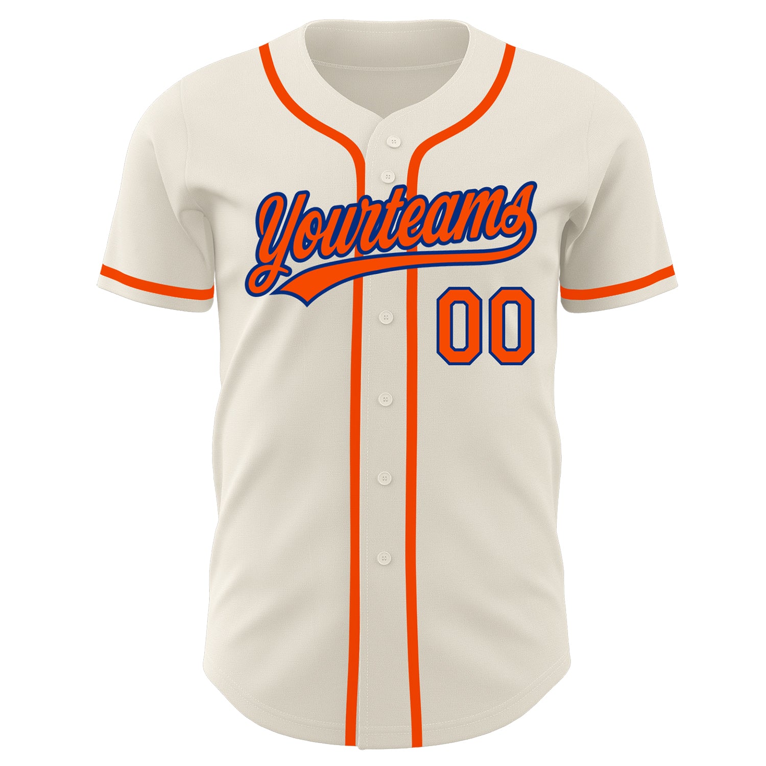 Custom Cream Orange-Royal Authentic Baseball Jersey