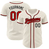 Custom Cream Red-Black Authentic Baseball Jersey