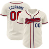 Custom Cream Red-Navy Authentic Baseball Jersey