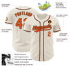 Custom Cream Orange-Black Authentic Baseball Jersey