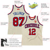 Custom Cream Royal Pinstripe Red Authentic Basketball Jersey