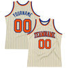 Custom Cream Royal Pinstripe Orange Authentic Basketball Jersey