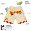 Custom Cream Red-Gold Authentic Throwback Basketball Shorts