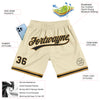 Custom Cream Black-Old Gold Authentic Throwback Basketball Shorts