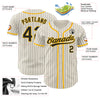 Custom Cream Black Pinstripe Gold Authentic Baseball Jersey