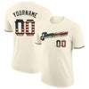 Custom Cream Vintage USA Flag-Black Performance T-Shirt