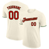 Custom Cream Red-Green Performance T-Shirt