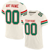 Custom Cream Kelly Green-Red Mesh Authentic Football Jersey