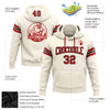 Custom Stitched Cream Red-Black Football Pullover Sweatshirt Hoodie