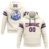 Custom Stitched Cream Royal-Orange Football Pullover Sweatshirt Hoodie