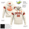 Custom Stitched Cream Orange-Navy Football Pullover Sweatshirt Hoodie