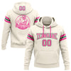 Custom Stitched Cream Pink-Kelly Green Football Pullover Sweatshirt Hoodie