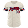 Custom Cream Red-Navy Authentic Baseball Jersey