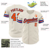 Custom Cream Orange-Royal Authentic Baseball Jersey