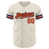 Custom Cream Orange-Navy Authentic Baseball Jersey