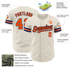 Custom Cream Orange-Navy Authentic Baseball Jersey