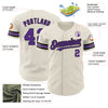 Custom Cream Purple-Black Authentic Baseball Jersey