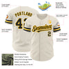 Custom Cream Black-Gold Authentic Baseball Jersey