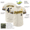 Custom Cream Navy-Gold Authentic Baseball Jersey