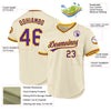 Custom Cream Purple-Gold Authentic Throwback Baseball Jersey