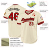 Custom Cream Red-Black Authentic Throwback Baseball Jersey