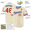 Custom Cream Red Royal-White Authentic Throwback Baseball Jersey