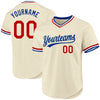 Custom Cream Red Royal-White Authentic Throwback Baseball Jersey