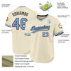 Custom Cream Light Blue-Black Authentic Throwback Baseball Jersey