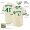 Custom Cream Kelly Green-White Authentic Throwback Baseball Jersey