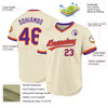 Custom Cream Purple-Orange Authentic Throwback Baseball Jersey