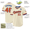 Custom Cream Orange-Royal Authentic Throwback Baseball Jersey