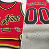 Custom Cream Navy-Red Authentic Throwback Basketball Jersey