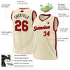 Custom Cream Red-Black Authentic Throwback Basketball Jersey