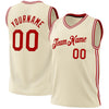 Custom Cream Red-White Authentic Throwback Basketball Jersey