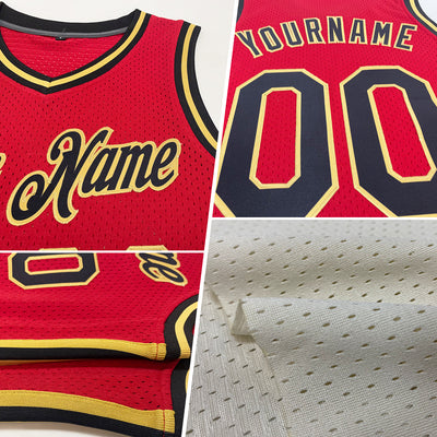 Custom Cream Royal-Red Authentic Throwback Basketball Jersey