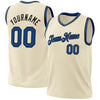 Custom Cream Blue-Black Authentic Throwback Basketball Jersey