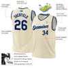 Custom Cream Navy-Light Blue Authentic Throwback Basketball Jersey