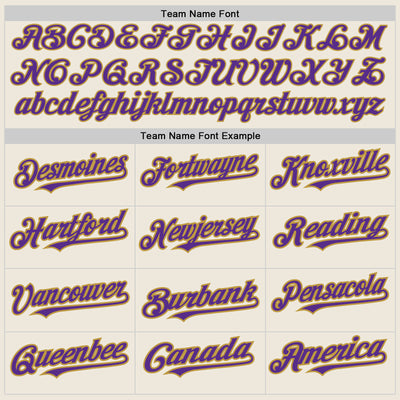 Custom Cream Gray Pinstripe Purple-Old Gold Authentic Baseball Jersey