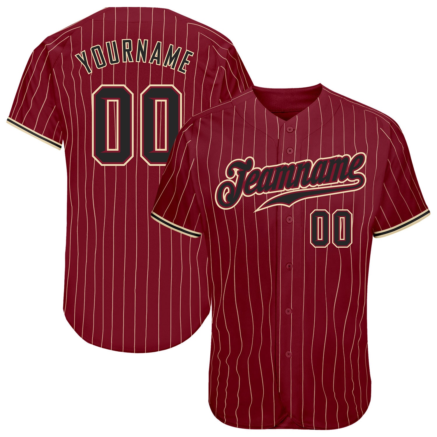 Custom White Red Pinstripe Red-Black Authentic Baseball Jersey Women's Size:XL