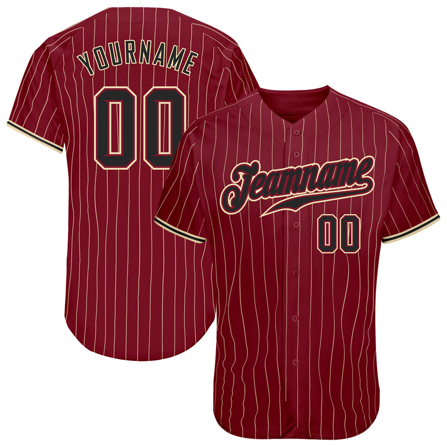 Custom Crimson White-Gold Authentic Baseball Jersey Discount