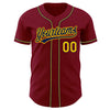 Custom Crimson Gold-Navy Authentic Baseball Jersey