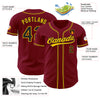 Custom Crimson Black-Gold Authentic Baseball Jersey