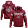 Custom Stitched Crimson Gray-White Football Pullover Sweatshirt Hoodie