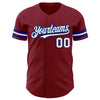 Custom Crimson White-Royal Authentic Baseball Jersey