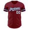 Custom Crimson White-Navy Authentic Baseball Jersey