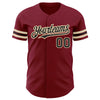 Custom Crimson Black-City Cream Authentic Baseball Jersey