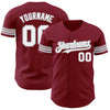 Custom Crimson White-Gray Authentic Baseball Jersey